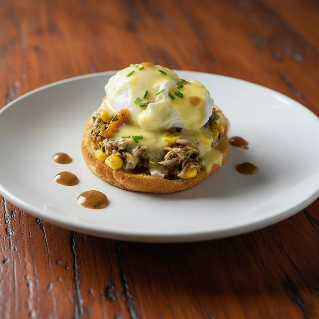 Cuban Benny: mojo pork, poached egg and hollandaise on Brazilian cheese bread